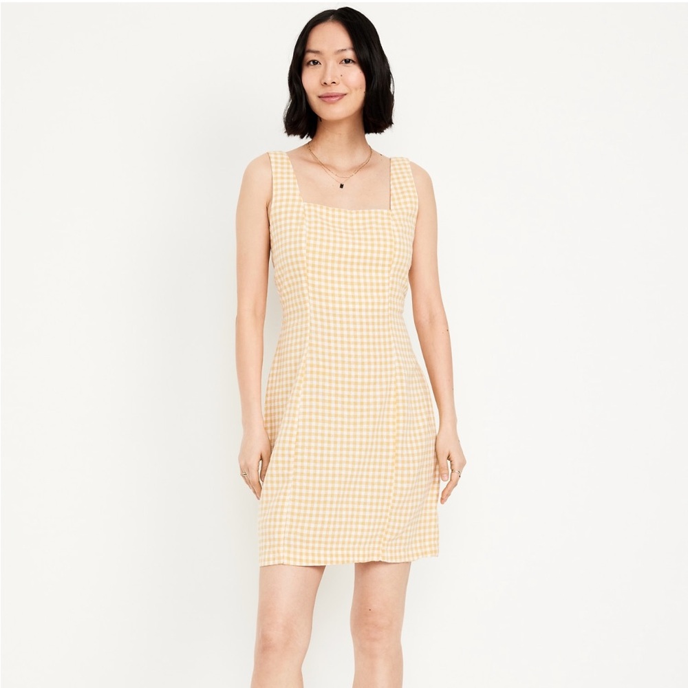 Yellow Gingham Sleeveless Dress